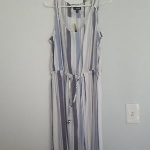 Long dress with cinch pull draw string ties.